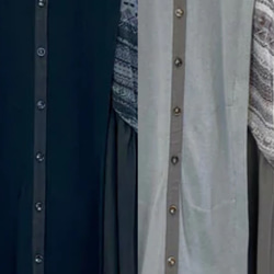 SALE 春 秋 冬 ニットと布帛の組み合わせの ロングジレ ベスト 前開き レディース トップス ヨシヨシ 16枚目の画像