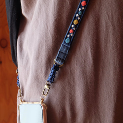 【特輯】Kogin刺繡智慧型手機肩部☺︎多彩Runrun♬圓點【智慧型手機☺︎刺繡】波點☺︎相機背帶⌘訂製⌘ 第5張的照片
