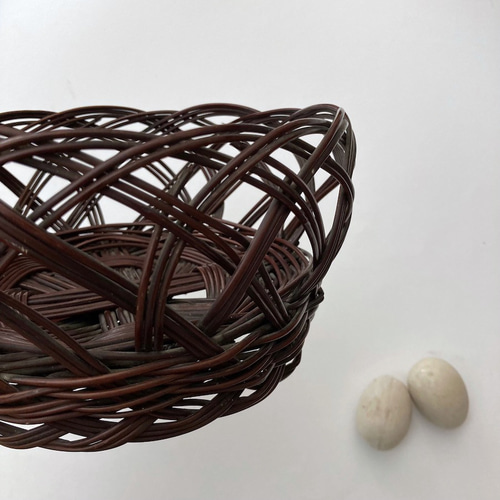 SALE!ビンテージ銭湯カゴ 飴色バスケット 収納 整理 藤のバスケット