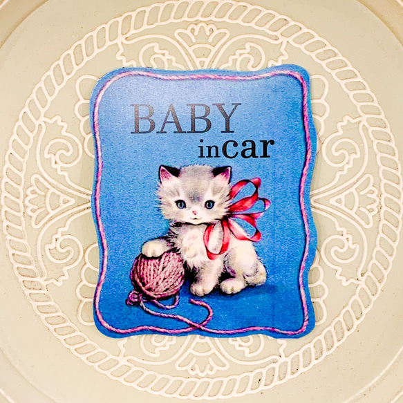 車用マグネット baby in car 「ねこ」 ベビーインカー その他