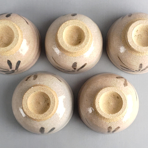 汲み出し茶碗 透明釉 トンボ絵 五客組 【商品番号：00049】 湯呑み や