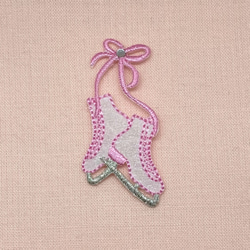 アップリケワッペン アイススケートシューズ ピンク　 kr-0060 1枚目の画像