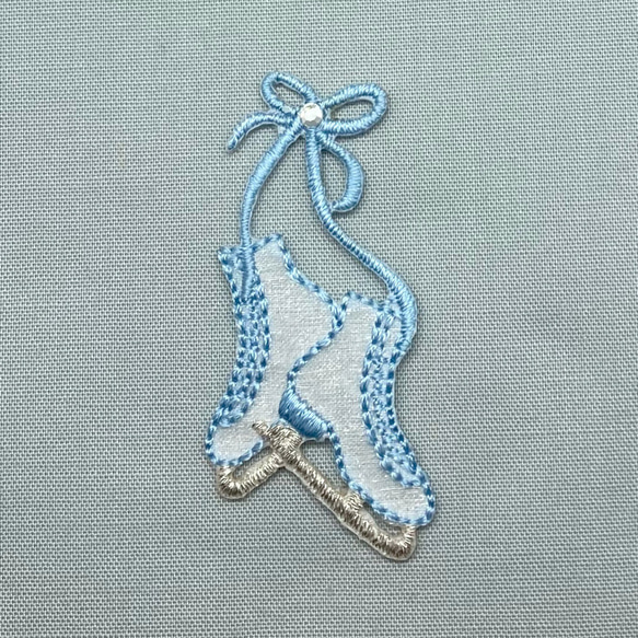 アップリケワッペン アイススケートシューズ ブルー　 kr-0061 1枚目の画像