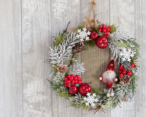 スノーガーデン～白樺の五角形クリスマスリース リース はなごま屋