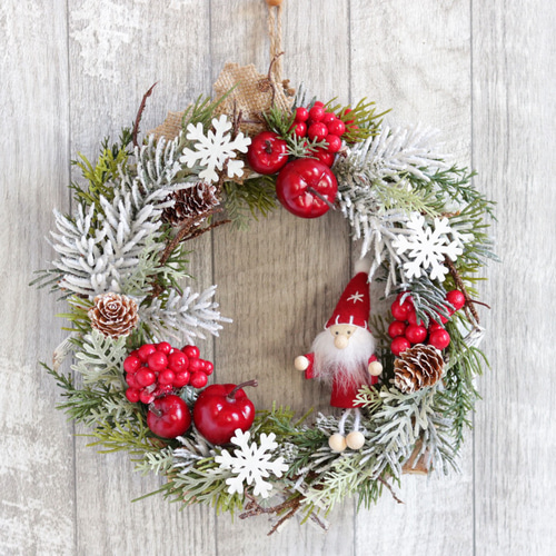 スノーガーデン～白樺の五角形クリスマスリース リース はなごま屋