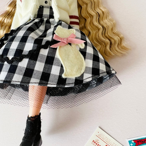 ロカビリー♪ スウィングスカート 白 グレー その他人形 H 