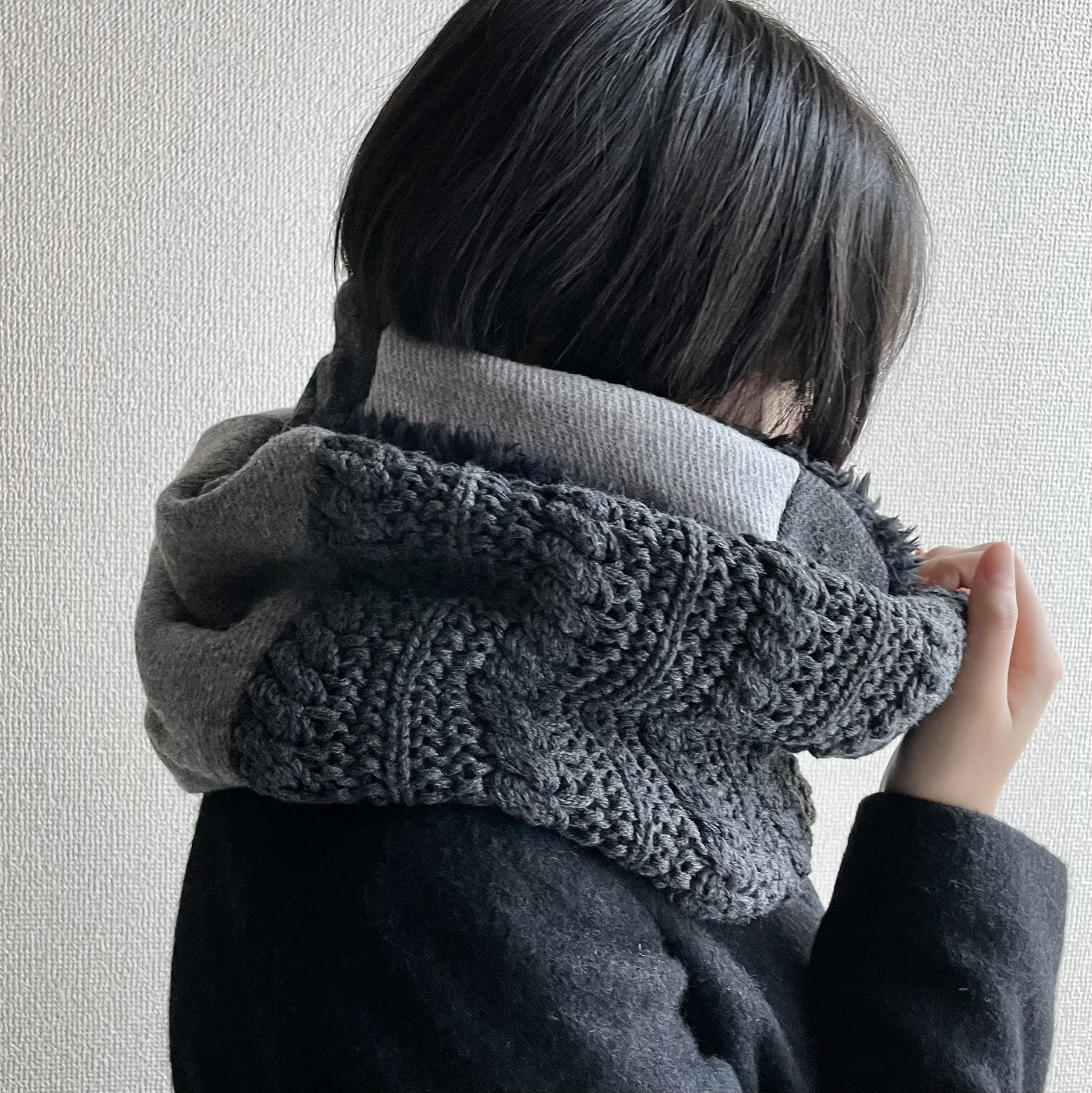 洗濯機ok!ユニセックス ノトーン・ファースヌード　パッチワーク