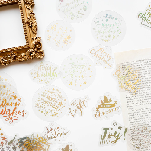 ホワイトクリスマス Merry Christmas シール 30枚