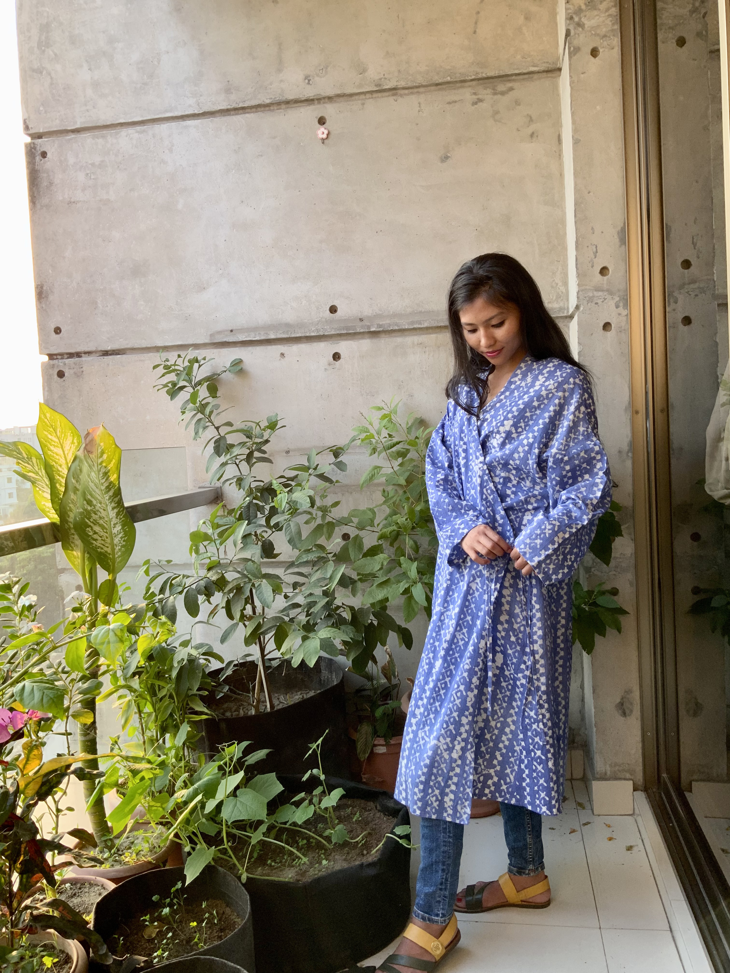 草木染めコットンカシュクール羽織