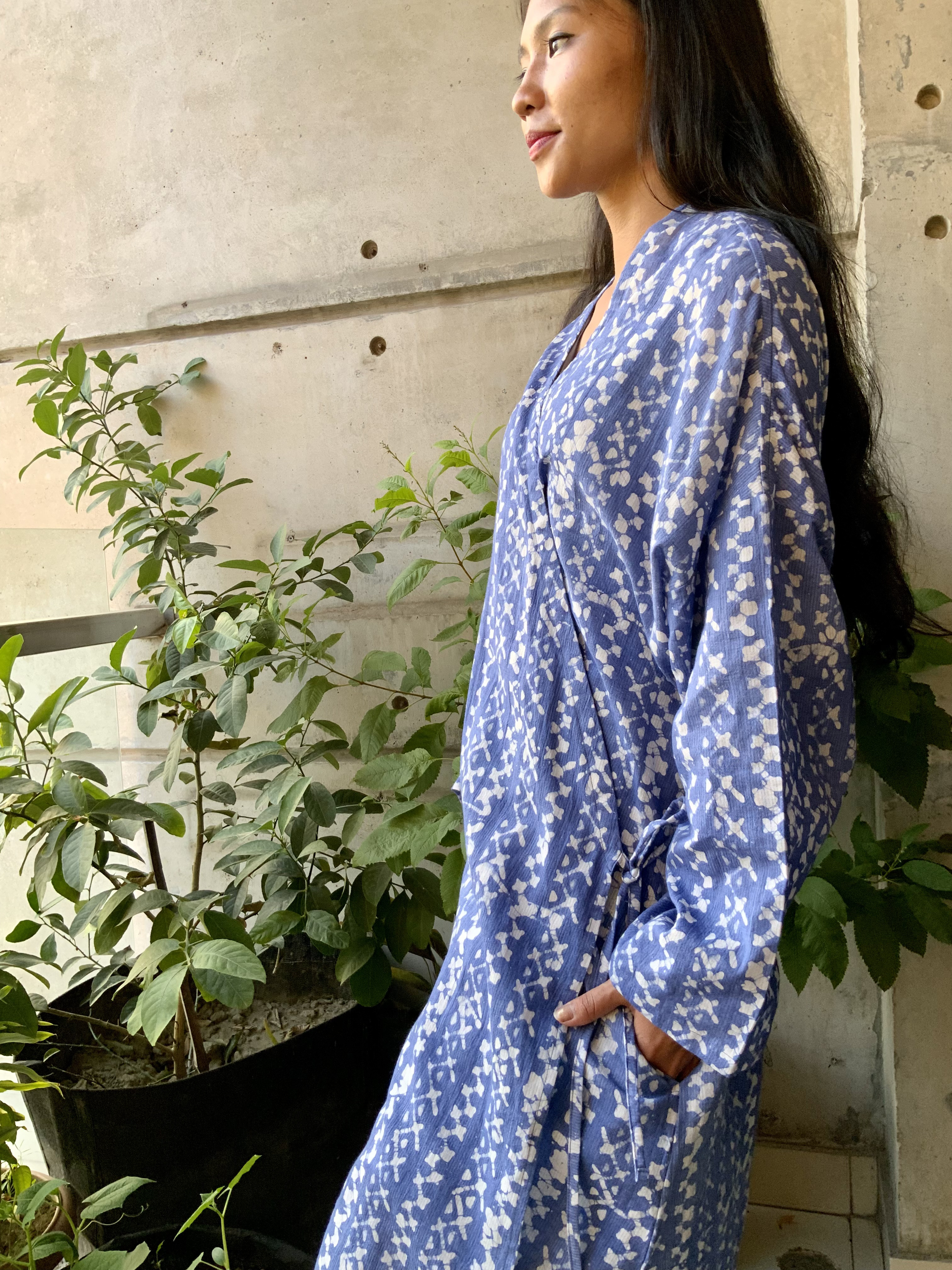 草木染めコットンカシュクール羽織