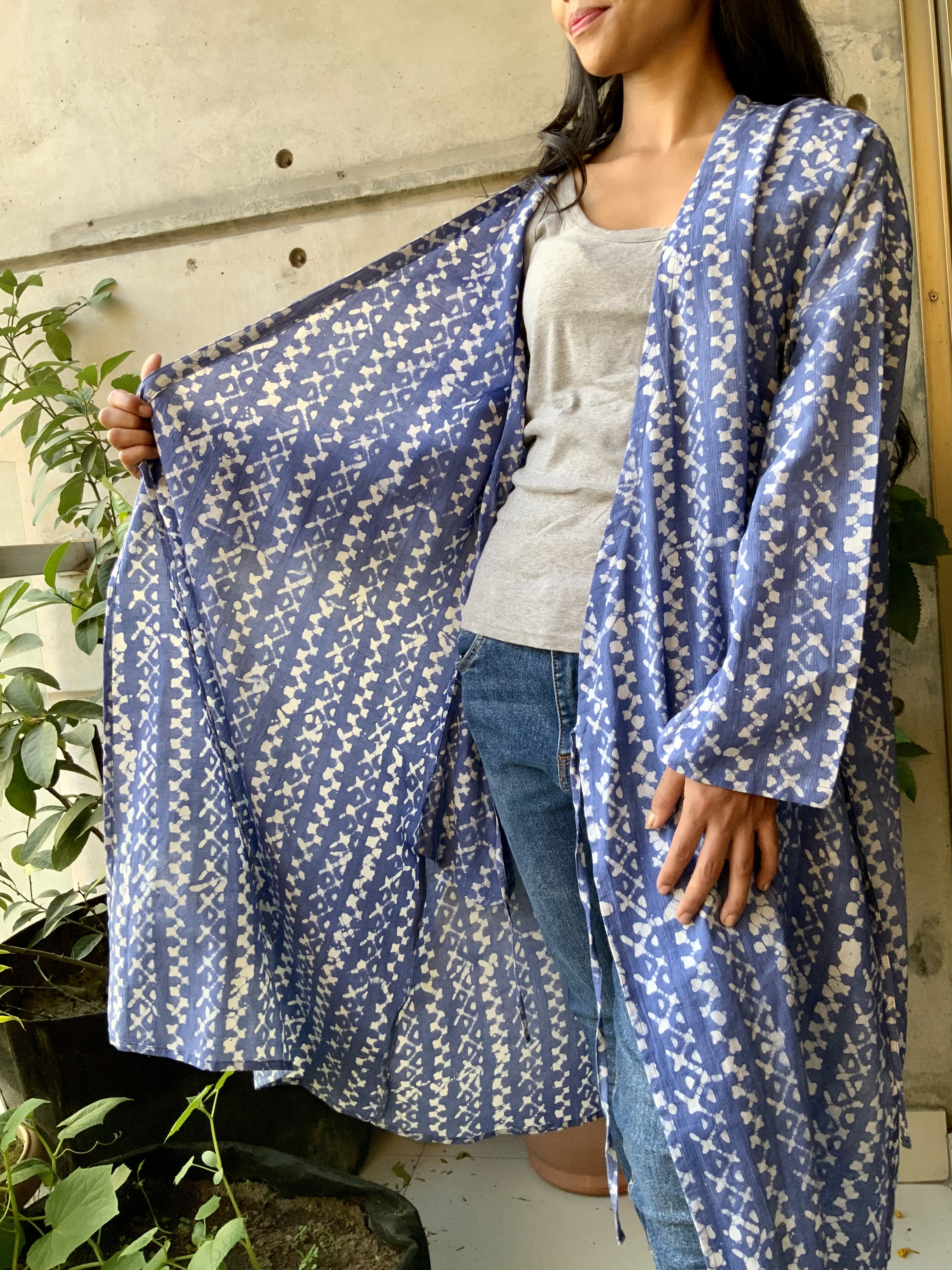 草木染めコットンカシュクール羽織