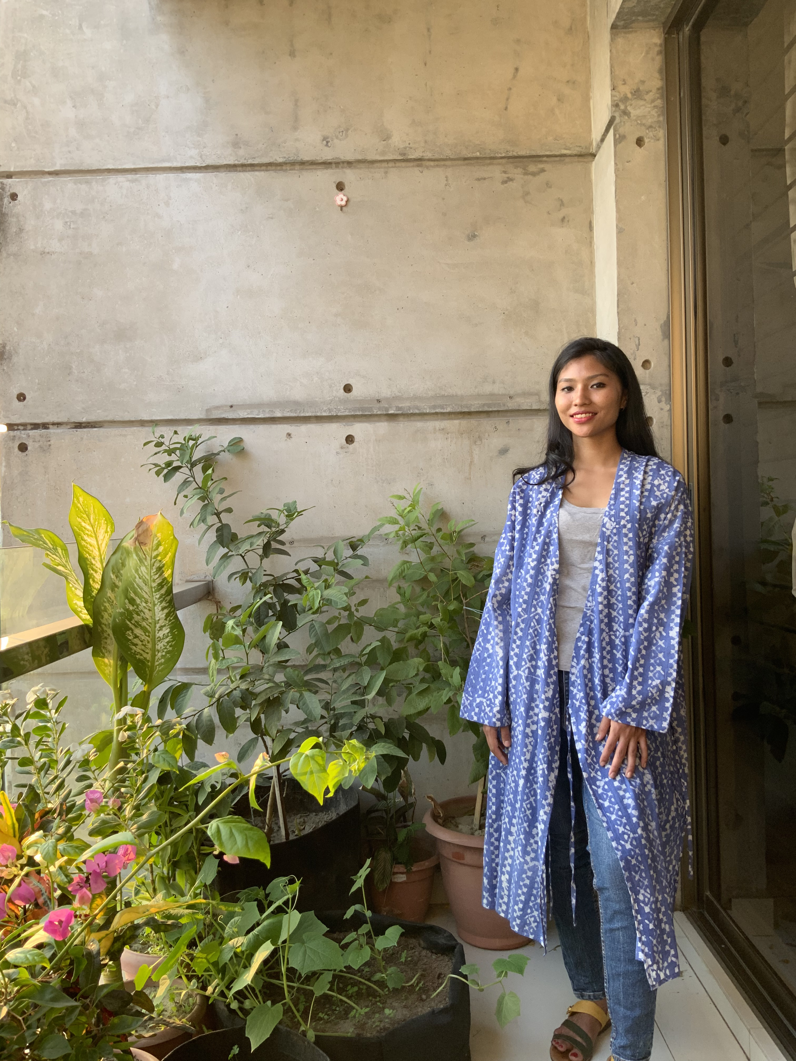 草木染めコットンカシュクール羽織