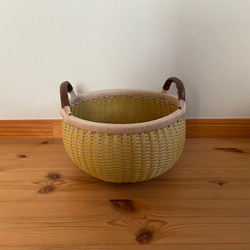 アタ 伝統工芸 アタ製品 蓋つき つぼ型 バスケット カゴ 収納 タオル