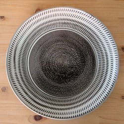 小石原焼 5寸皿 飛び鉋 刷毛目 グレー 鬼丸豊喜窯 陶器 皿 全3色 12枚目の画像