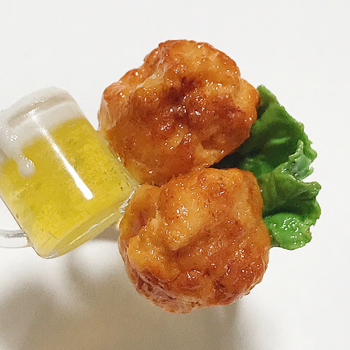 Xmasセール！】唐揚げビールのリング♡ミニチュア、フェイクフード