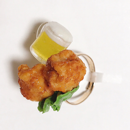 Xmasセール！】唐揚げビールのリング♡ミニチュア、フェイクフード