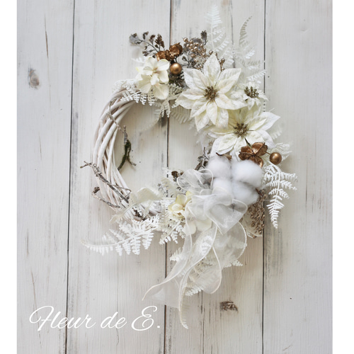 アーティフィシャルフラワー クリスマスリース 35×25センチ リース