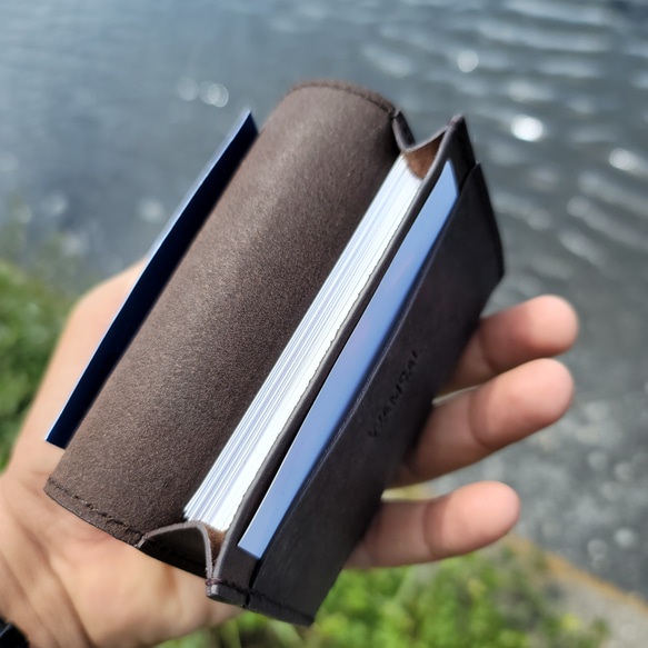 [SALE] 名刺入れ 牛革【取り出しやすい幅広タイプ】大容量 50枚 ビンテージ加工 Card Holder 1枚目の画像