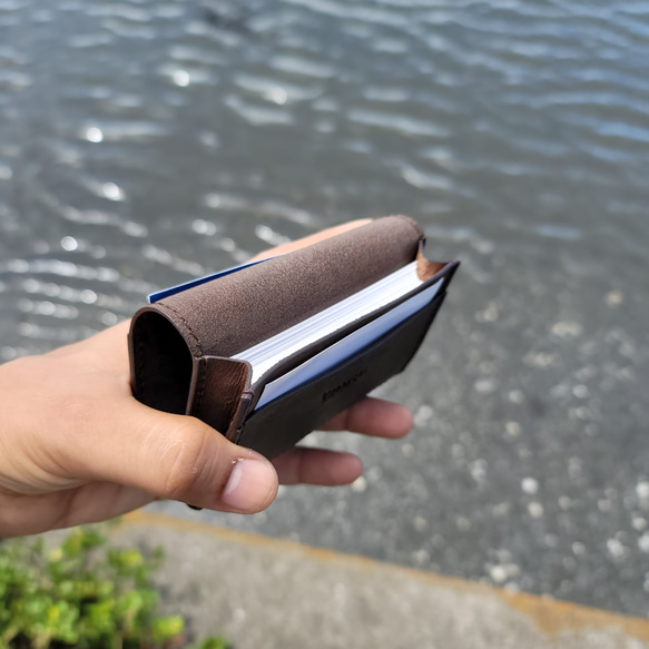 [SALE] 名刺入れ 牛革【取り出しやすい幅広タイプ】大容量 50枚 ビンテージ加工 Card Holder 8枚目の画像