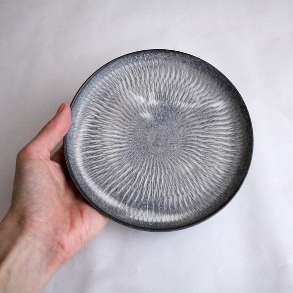 小石原燒平盤飛面盤5吋盤15cm森山寬二郎地山窯陶器餐具器皿 第7張的照片