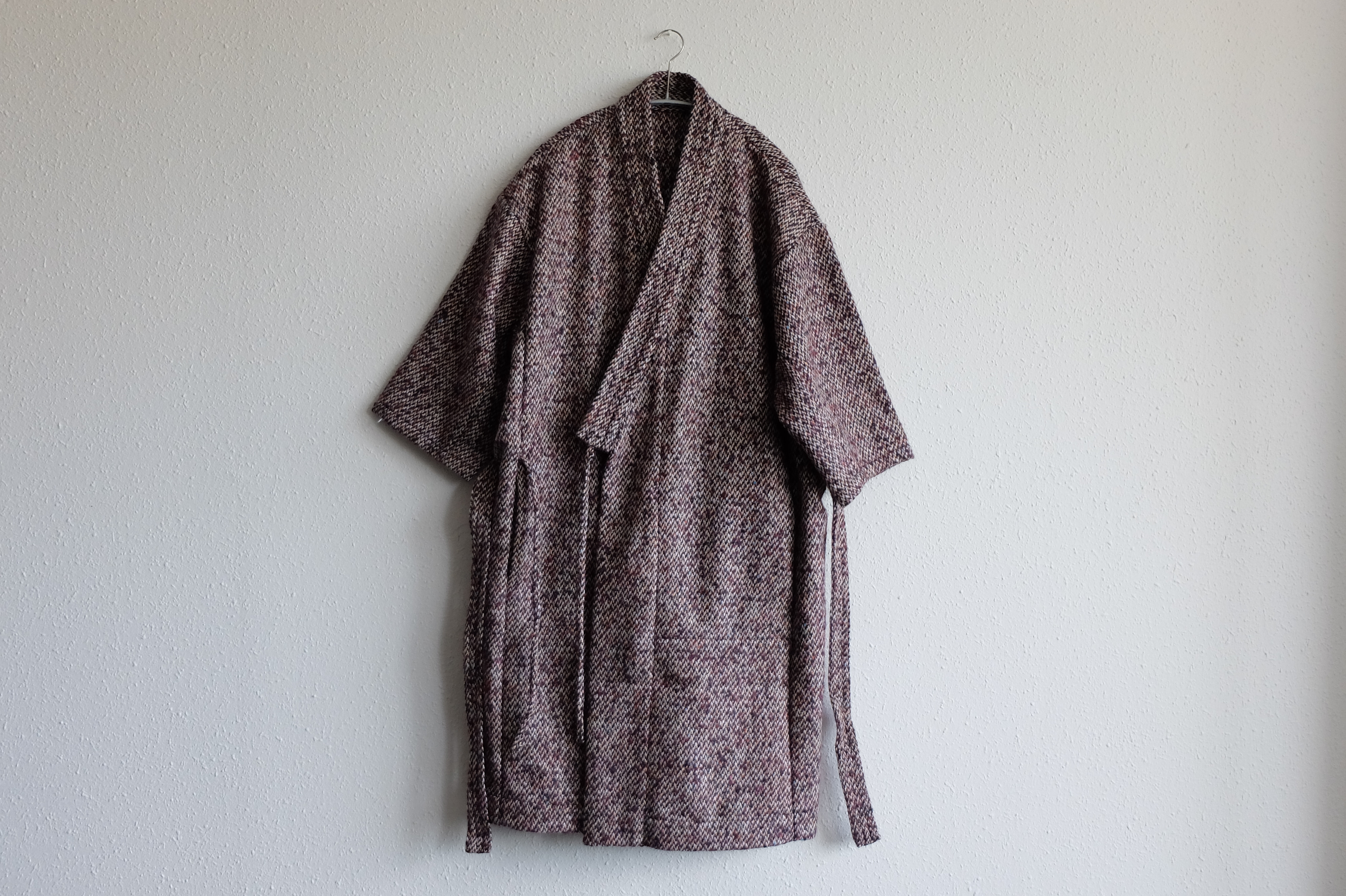 【new】きるもの｜道着ローブ｜マルチカラーツイード・レッド ［unisex freesize］