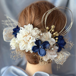 1番人気】白金✖️刺繍リボンの髪飾り 成人式 前撮り 結婚式 色打掛