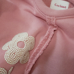 深粉色繡珠毛圈棉 T-Shirt 第7張的照片
