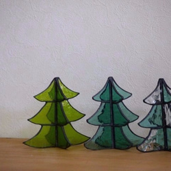 【A様専用ページ】ステンドグラス　クリスマスツリー　ｈ（ミックスカラー） 4枚目の画像