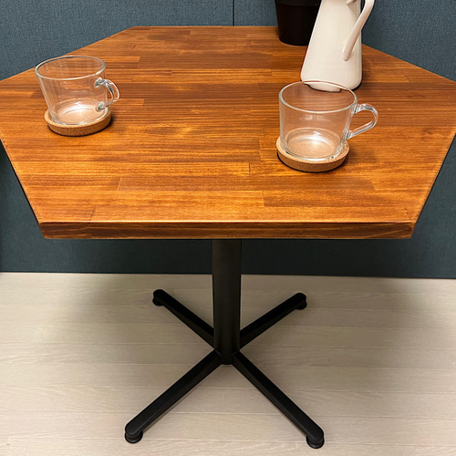 送料無料】 6角 テーブル カフェ風スタンドテーブル 80cm パイン  