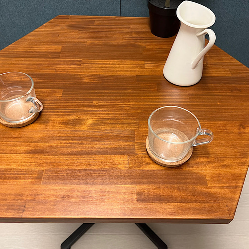 送料無料】 6角 テーブル カフェ風スタンドテーブル 80cm パイン  