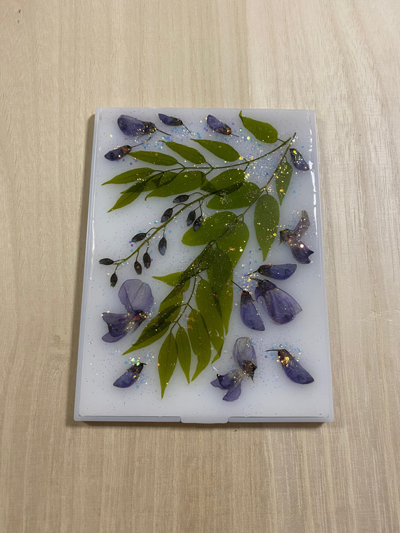 ❁⃘押し花ケース  ハンドミラー  オーダー ハート 両面 藤の花】押し花ミラー 手鏡 kazu 通販 14962035｜Creema(クリーマ