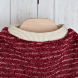 犬服　❁セミオーダー❁　ふんわり裏起毛ニット　ワインボーダー　★再販★ 4枚目の画像