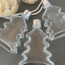 【送料無料】限定　ツリーボトル　ハーバリウム　3本セット　クリスマス　ハーバリウムボトル　ガラス瓶　ツリー瓶ボトル　 2枚目の画像