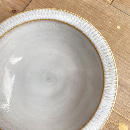 小石原焼 平鉢皿 白 飛び鉋 圭秀窯 陶器 食器 深皿 大皿 Reboot Life