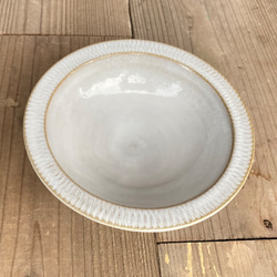 小石原焼 平鉢皿 白 飛び鉋 圭秀窯 陶器 食器 深皿 2枚目の画像