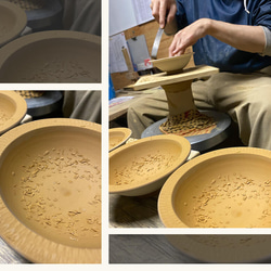 小石原焼 平鉢皿 白 飛び鉋 圭秀窯 陶器 食器 深皿 10枚目の画像