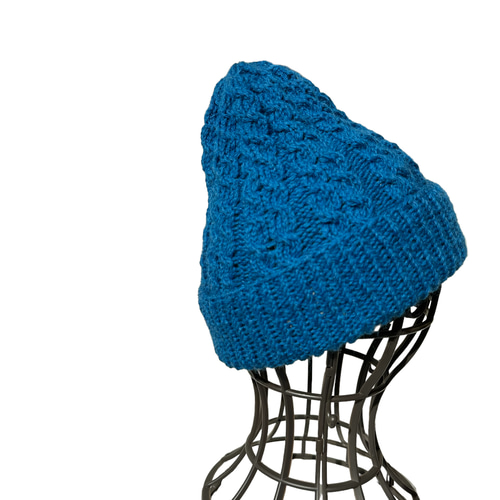 No.120ニット帽・シェットランドウール100%【受注制作】 ニット帽