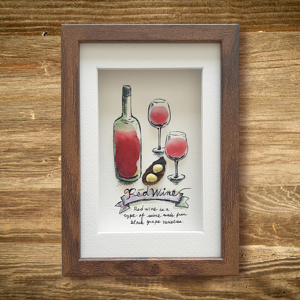 〈赤ワイン〉シーグラスアート 2枚目の画像