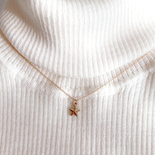 もさ♡14kgf 星の14kgfネックレス/ シンプル ほし スター 小ぶり ゴールド