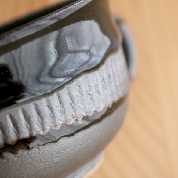 小石原焼 鉄釉掛分 ティーカップ コーヒーカップ 秀山窯 陶器 器 shuzan-010 7枚目の画像