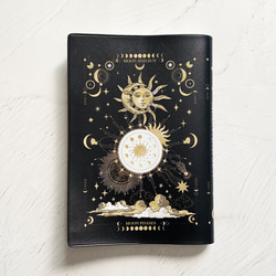 月と太陽、始まりの物語 "MOON&SUN" ブックカバー（ブラック）・手帳カバー（A6）ほぼ日手帳カバー 文庫本 4枚目の画像