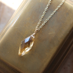 十一月誕生石黃水晶&lt;鑽石切割&gt;項鍊(K14GF) 第2張的照片
