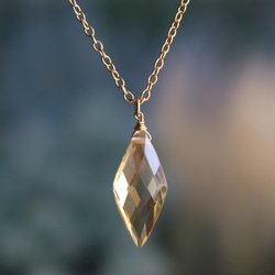 十一月誕生石黃水晶&lt;鑽石切割&gt;項鍊(K14GF) 第1張的照片