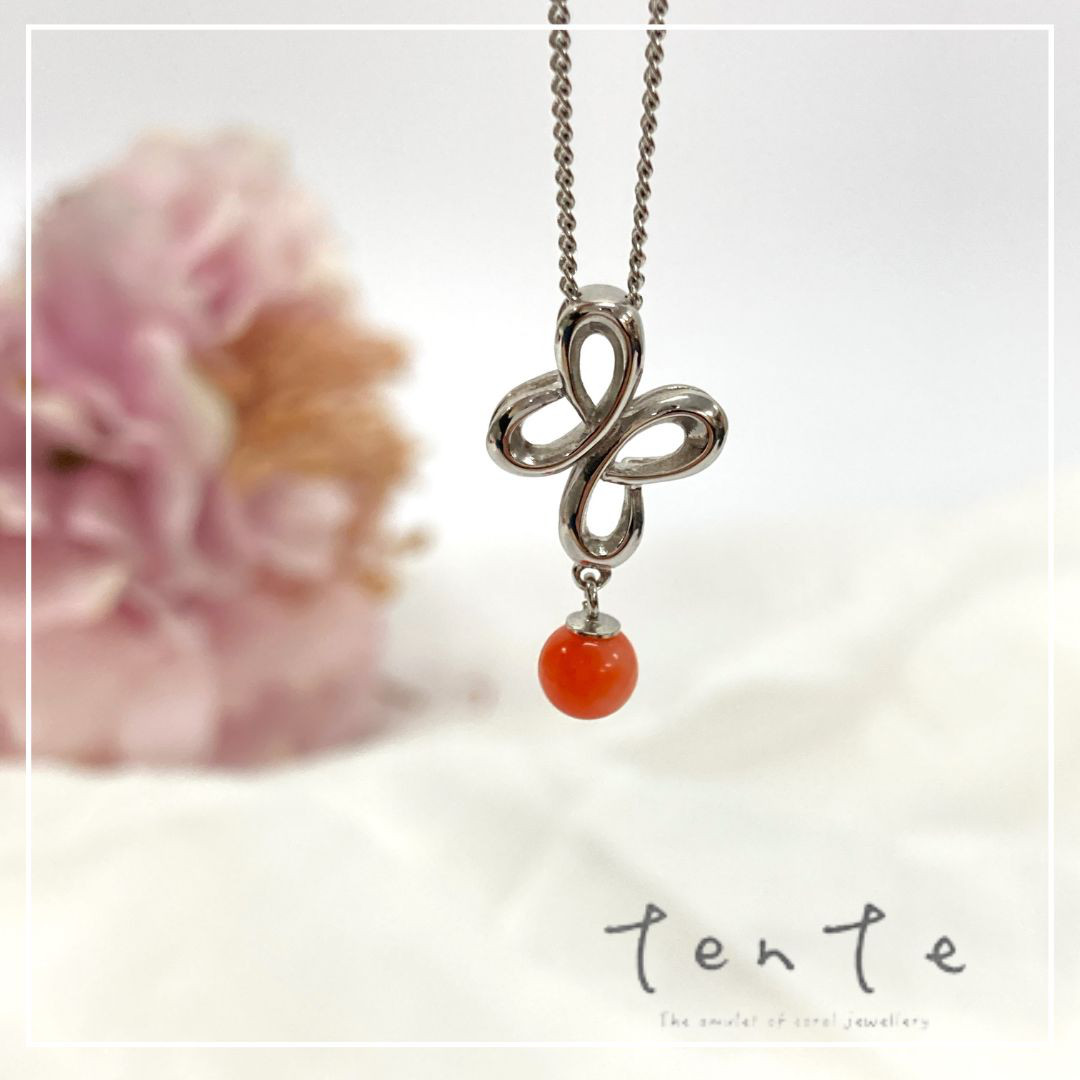 【シルバーコーラルジュエリー】ピンクサンゴ シンプルペンダント 宝石珊瑚 ｎ010