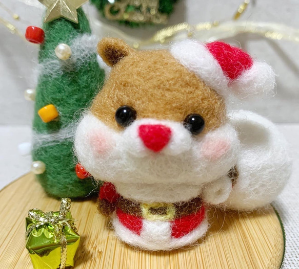 《受注制作》 ゴールデンハムスターのクリスマス【サンタさん】 2枚目の画像