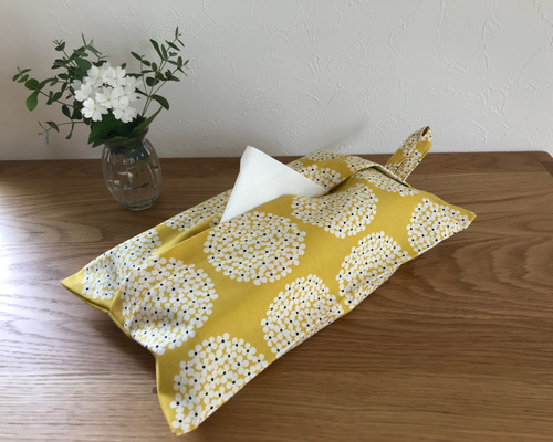 ハンドメイド✁︎✁︎ ボックスティッシュカバー          北欧柄タンポポ ハンドメイド✁︎✁︎ ボックスティッシュカバー 北欧柄タンポポ
