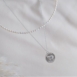 羊コインネックレス２本セットEigðu góðan dag necklace　silver　パールネックレス　シルバー 9枚目の画像