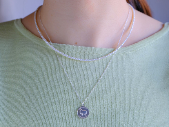 羊コインネックレス２本セットEigðu góðan dag necklace　silver　パールネックレス　シルバー 6枚目の画像