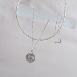 羊コインネックレス２本セットEigðu góðan dag necklace　silver　パールネックレス　シルバー 12枚目の画像