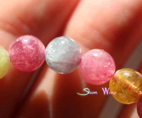 SALE■天然石✿良質キャンディカラートルマリン約6.9～7.2mm前後ブレスレット✧ドロップキャンディ 4枚目の画像